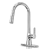 Kitchen Faucet with Pull Down Sprayer, Polished Chrome Kitchen Sink Faucet 1 or 3 Hole, High Arc Single Handle Spot Resist Stainless Steel Kitchen Faucets for Farmhouse Camper Laundry Rv Bar