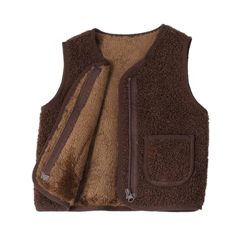 Patgoal Baby Girls Boys Sherpa Fleece Vest Toddler Lightweight Fall Winter Warm Sleeveless Outerwear Jacket with Pockets