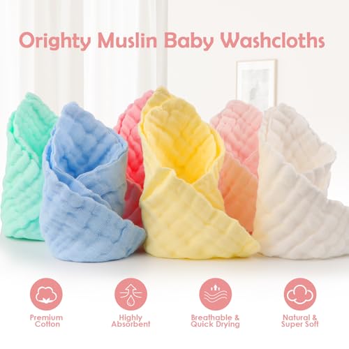 Orighty ORT-JY051 Muslin Baby Washcloths Pack Of 6 thumb #1