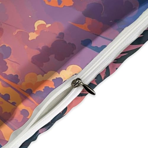 Housse de couette plage tropicale 200x230 cm avec 2 taies d'oreiller