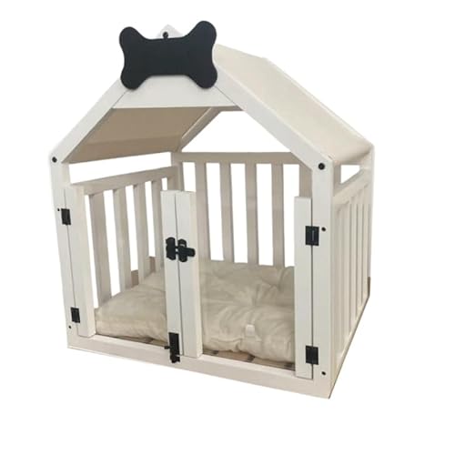 犬 ケージ ペットケージ 木製 組み立て簡単 猫小屋、犬サークル 大中型犬用 室内 犬 ゲージ ウッディサークル インテリア調犬毛布付き 頑丈 オシャレ (ホワイト,小さい(65*54*72cm)) (ホワイト,S(65*54*72cm))