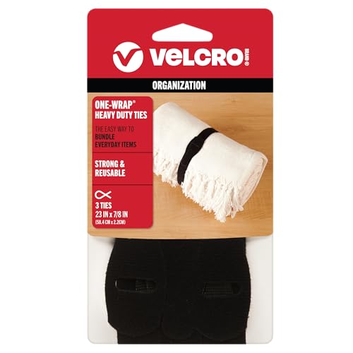 Attaches VELCRO Brand ONE-WRAP, câbles/fils, 3 pcs, 23" x 7/8", noir