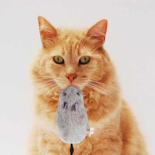 Juguetes ratón de cuerda para gatos interactivos y masticables de peluche 7