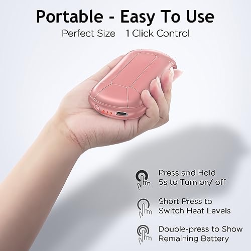 8000mAh-Hand-Warmers-Rechargeable-Portable-Electric-Handwarmers-Double-Sided-Heating-USB-Pocket-Heater-Therapy-Great-for-Raynauds-Hunting-Golf-Camping-Women-Mens-Gifts