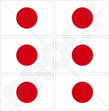 JAPAN Japanese Flag HINOMARU 40mm (1,6") Mobile Cell Phone Vinyl Mini Stickers, Decals x6
