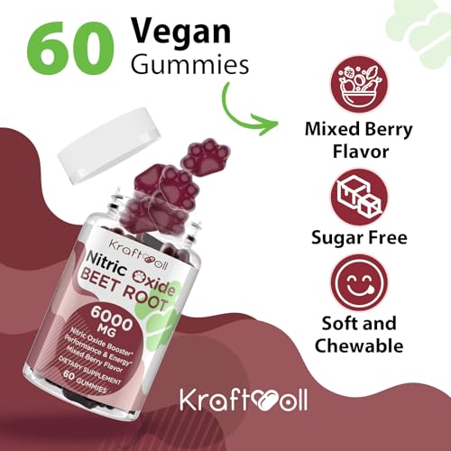 Kraftvoll Nitric Oxide Beet Root Gummies 6000Mg Supplements thumb #5