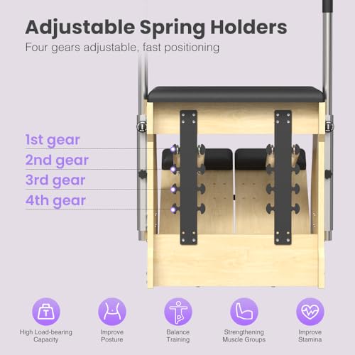 Pilates-Chair-Split-Pedal-Stability-Pilates-Combo-Wood-Chair-with-Handles-Yoga-Fitness-Trainer-Pilates-Reformer-Machine-Pilates-Equipment-Perfect-for-Home-Use-Gym-Workout-Multi-Color