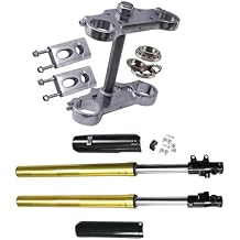 Upside Down 735mm Front Forks Shock Suspension with Triple Tree Clamps & Risers for Dirt Pit Bike Motorcycle 110cc 125cc 140cc 150cc Taotao SSR Apollo | 45/48mm 233mm Columnn