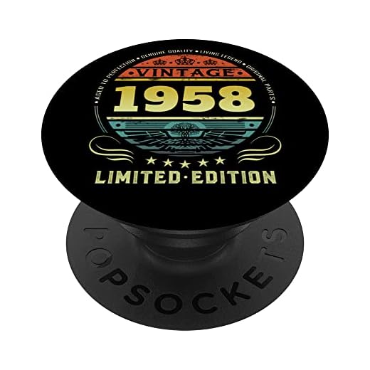 Vintage 1958 Edición Limitada 1958 Pop Socket 1958 Cumpleaños PopSockets PopGrip Intercambiable