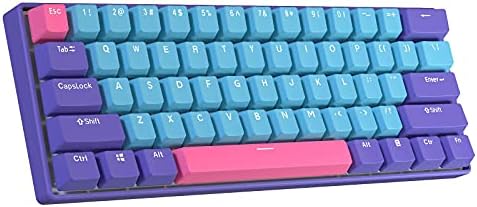 BOYI 61 Mini Mechanical Keyboard, Mini RGB PBT Keycap Cherry MX Swap 60% Compact RGB Mechanical Gaming Keyboard (Cherry MX Silent Pink Swap, Joger Coloration)