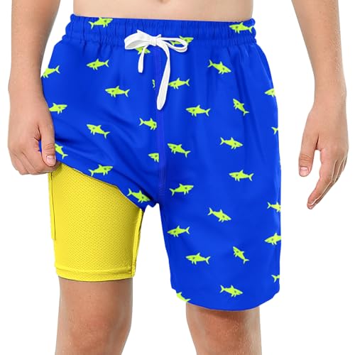 Boys Swim Trunks Size 8 Shark Swim Shorts Kids Board Shorts Bathing Suits Beach with Pockets