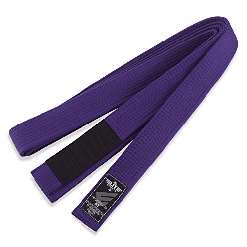 Elite Sports BJJ Belt MMA Jiu Jitsu Rank GI Belt for Men, Women, and Kids (Purple, A1)
