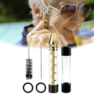 FONGDY Twist & Go Glass Blunt,Glazen Blunt Mini Glazen Pijp,Twisty Mini Glas Blunt-Smoking Sigaar Pipe voor Tabak (Goud)