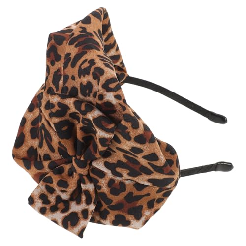 Bandeau léopard large tissu confortable finitions rétro nœud