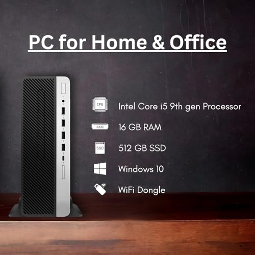 Image of HP 600 G5 Pro-Desk PC (Int?L Intel Core I5 9Th Gen| 16 GB DDR4 RAM| 512 GB SSD | Windows 11| MS Office| Wifi Compatible With HP|Int?L HD Graphics|USB), Black