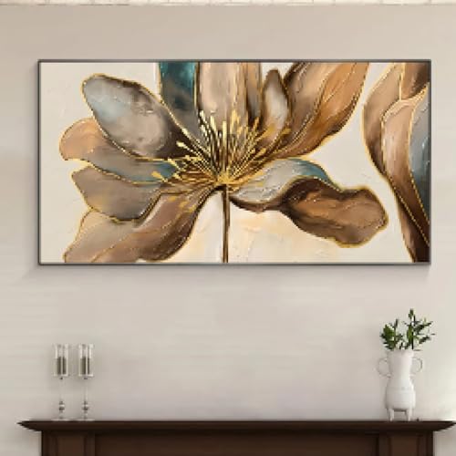 Affiches sur toile fleur beige or KEBIA habillez un grand mur vide