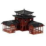 Finition soignée et esthétique harmonieuse : Conçue en plastique avec teintes brunes harmonieuses, elle présente un niveau de détail précis qui valorise le charme des structures architecturales asiatiques traditionnelles