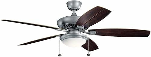 Miniatura 5 de KICHLER 310193WSP Montaje sobresaliente, ventilador de techo de 5 aspas de nuez, imagen, 60"