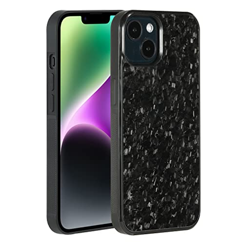 molzar Grip Series for iPhone 14 Case with Real Forged Carbon Fiber, Built-in Metal Plate for...