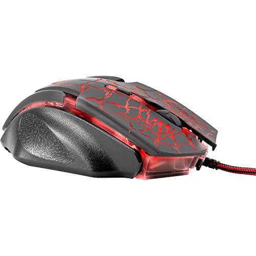 Mouse Gamer Spider 2 OM-705 USB 3200DPI Preto/Vermelho Fortrek