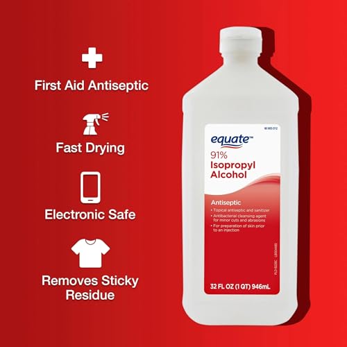 Equate Isopropyl Alcohol 91%, 32 FL Oz | 2Pack Antiseptic & Cleaning Solution, - Thumbnail 3
