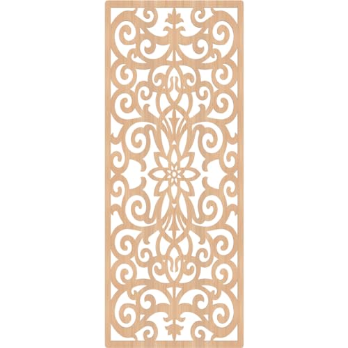 Image of Buel Decorative Pierced Fretwork Wood Wall Panels, 33 3 /8 inchW x 84 3 /8 inchH x 1 /4 inchT, Hickory