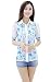 Amoin Women's Bead Print Short Sleeve Shirt
