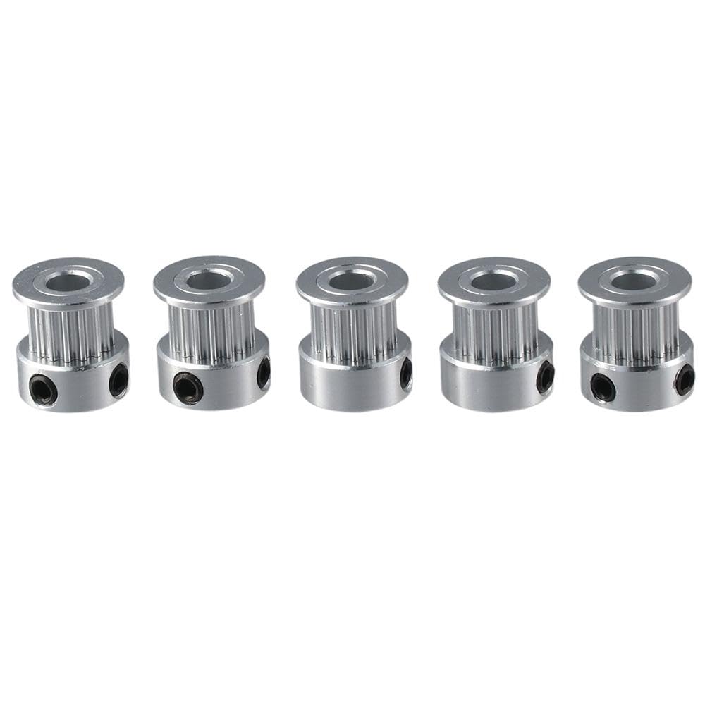 SHUATI 5pcs 2GT Timing Pulley, Bore 5mm 2GT Stepper Motor Pulleys, 16 Teeth Timing Pulleys, 3D Printer Accessories 6mm Width Synchronous Wheel for 3D Printer