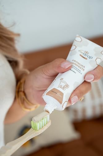 bedrop Pronuka Zahnpasta mit Propolis & Manuka-Öl fluoridfrei, natürlich, ohne Mikroplastik & ohne Titandioxid, natürliche Zahncreme mit Zitrone-Minze Geschmack (75ml)