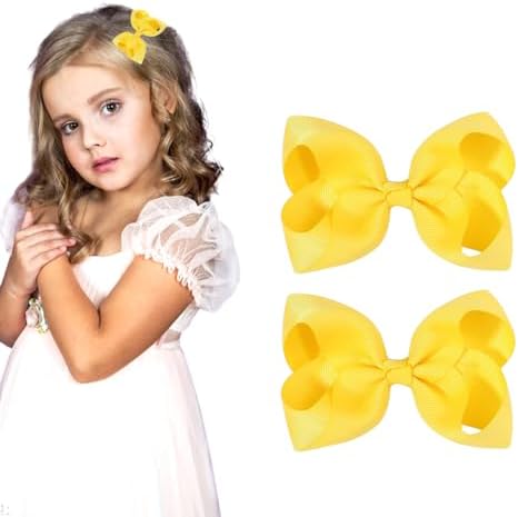 3 Inch Dot Organza Hair Bow Clips - Set Of 2 Boutique Alligator Hairpins For Girls