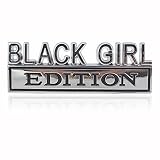 GeeGeeTop Universal Black Girl Edition Emblem Sticker Replacement Car Truck SUV Compatible with Ford F150 Jeep Dodger Chevrolet Badge Tailgate Badge Front Grille Hood Trunk (Silver+Black)