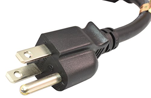 PTC Heavy Duty Black US 3-Prong 16 AWG Y-Splitter Power Extension Cord | 14"inch