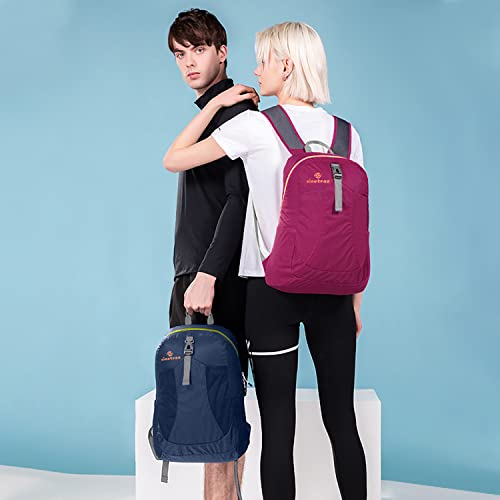 Sinotron Lightweight Packable Backpack, Small Foldable Hiking Backpack Day Pack For Travel Camping Outdoor Vacation (Dark Blue) #TOP4