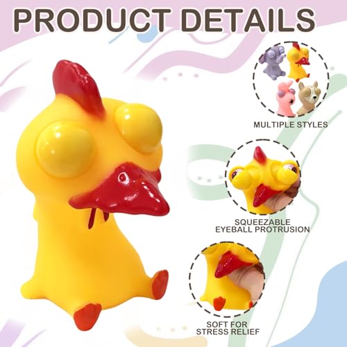 Popping Out Eyes Squeeze Toys 4 Stück, Stressbälle, Stress Squeeze Spielzeug, Quetschball, Fidget Toys, Knautschball, Anti Stress Spielzeug für Erwachsene und Kinder