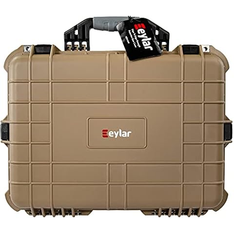 Eylar 20 Inch Large Protective Camera Hard Case Water and Shock Proof With Foam Tan Cover