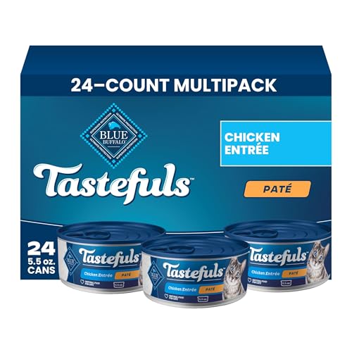 Image of Blue Buffalo Tastefuls Chicken Pate Wet Cat Food for Adult Cats, Real Chicken First, Made with Natural Ingredients Enhanced with Vitamins, Minerals & Other Nutrients, 5.5-oz. Cans (24 Count)