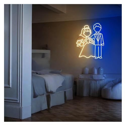Lampe néon lumineuse Mariée et Marié pour égayer un mur blanc sans peinture