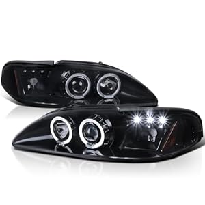 SPEC-D LED Halo Projector Headlights for 1994-1998 Ford Mustang