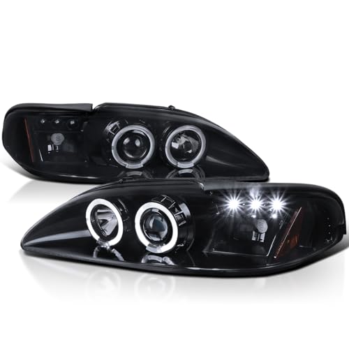 SPEC-D LED Halo Projector Headlights for 1994-1998 Ford Mustang