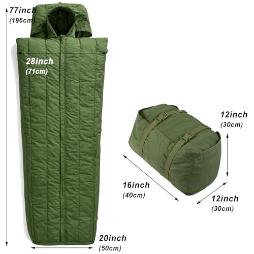 Saco de Dormir MT Estilo Patrón Ejército Británico 1958 – Sistema Táctico Enrollable con Bolsa de Compresión, Impermeable y Cálido, Equipo de Supervivencia para Exterior OD/Multi-Terrain miniatura 3
