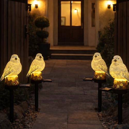 Image of CBK Bird Garden Solar Lights Outdoor Cute Bird LED Decorative Waterproof Garden Stake Lights, Lawn Lamp Light for Garden, Balcony, Patio, Yard Landscape Lighting