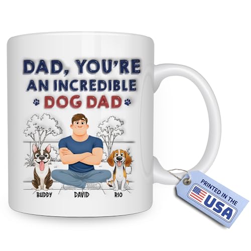 Taza personalizada Best Dog Dad de cerámica para hombres miniatura 1