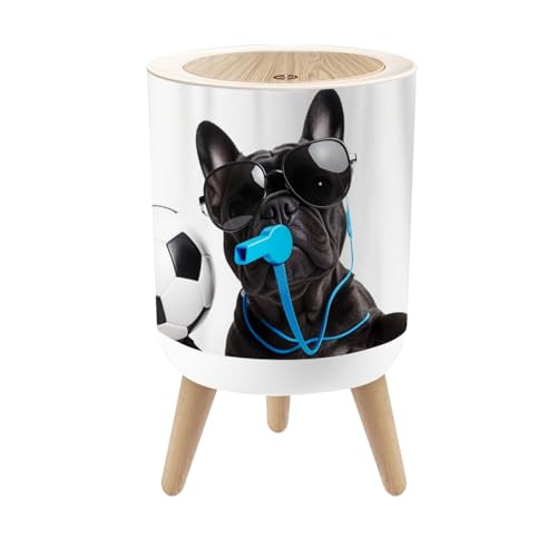 Caneca de basura pequeña con tapa balón de fútbol 1.8 galones