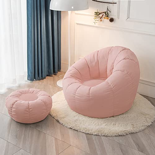 DTLEO Puff Cubierta puf Sofá Puff Funda de Bean Bag (sin Relleno) Infantiles o Cojin de Suelo para Decoracion Habitacion Juvenil Funda de Puff Salon,Rosado,85×85×65cm