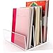 Acrylic Multi-Compartment Household File Organizer Transparent Desktop File Stand for Office Papers Books and Document Storage