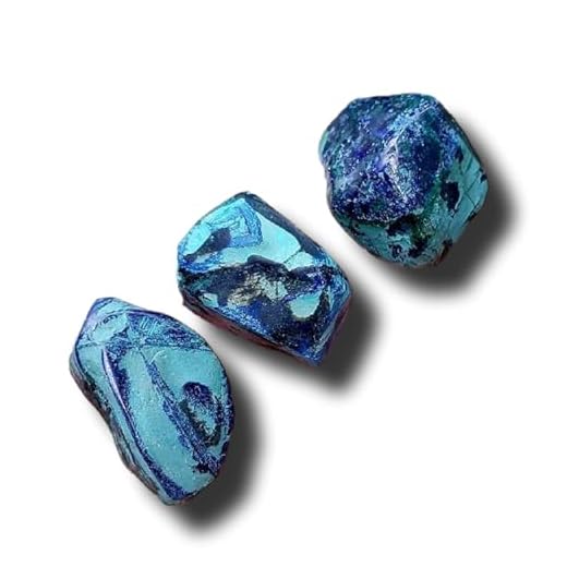 Sublime Gifts Azurite -Tumbled & hand Polished Crystal Healing Natural metaphysical Gemstone from Arizona - 5 piece set, Medium, blue