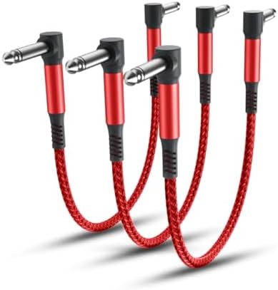 Elebase Guitar Patch Cables 6 Inch 3-Pack,6.35MM Effects Pedal Board Cord