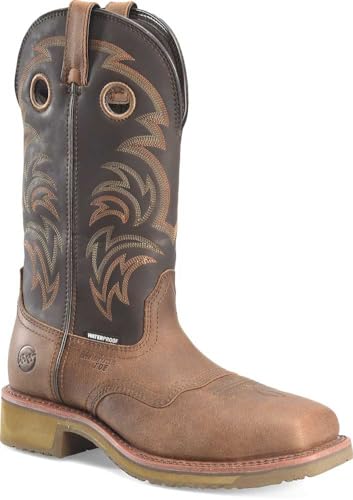 Double H Boots Men's 13 Inch Wp Wide Sq Dark Brown