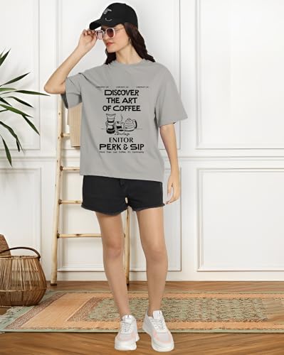Image of AUSK Oversized T-Shirt for Womens || Graphic Front Printed Loose fit Womens Tshirt