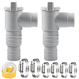 AUEJACKY 2 Stück Absperrhahn für Pools, 32 mm Schlauchadapter Reduzierstück 32 mm auf 38 mm, Absperrventil für Poolpumpe Wartung, passend für Aufstellpool & Poolpumpe